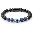 Mesmerize Evil Eye Protection Bracelets with MagSnap Closure | Unisex Collection | Original Certified Stones to avoid negative energy | 8 mm size beads