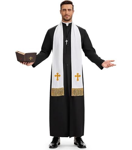 Robe Médiévale Robe De Moine Médiévale SFNN - Costume Prêtre Avec