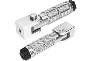 CHICIRIS 2 Stück Beifahrerfußrasten für Motorräder, Faltbares Fußpedal M8 Rutschfeste Fußstütze aus Aluminiumlegierung, Universell für Fahrräder, ATV, UTV, Go-Kart (Silber)