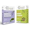 ORGASURE Natural Henna + Indigo Powder for Hair colour | Pure Rajasthani Mehandi | 200g x 2 Pack