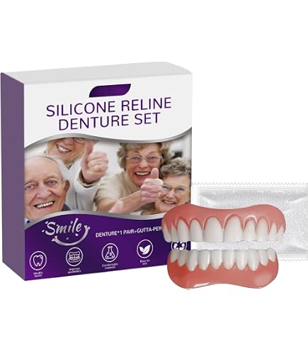 Kit Complet Prothèse Dentaire Temporaire En Silicone - 2 Prothèses + Gel Adhésif 50g - Marque EONFAVE