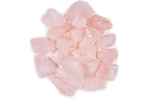 Crystal Allies Materials 1lb Bulk Rough Pink Rose Quartz Crystals from Brazil Large 1" Raw Natural Stones for Cabbing, Cutting, Lapidary, Tumbling, and Polishing & Reiki Crystal Healing Wholesale Lot