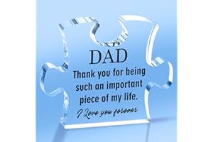CAREIGN Gifts for Dad,Puzzle Shaped Acrylic Plaque,Dad Christmas Unique Gifts,Fathers Day Presents for Dad Stepdad Grandpa on Christmas Anniversary