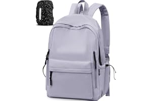 FIORETTO Backpack Womens School Bag Girls Boys, Lightweight Water-Resistant Fits 15.6” Laptop Large Capacity Rucksack with Rain Cover, Ideal for School College Commuting Travel Grey