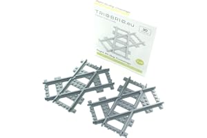 TRIXBRIX.EU Trixbrix Destra 45 gradi Crossings - 2 pz Compatibile con Lego City Treno Set 60197 60198 10277 60205 60238