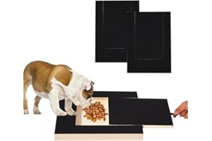 JETAINE Dog Scratch Board for Nails, Wooden Dog Nail File Board with Snack Box and 2 Replacement Sandpapers, Puppy Claw Nail Clippers Grinders Pad Paws Scratchboard for Pets Nail Polish Care