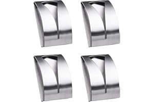 SHENLONG 4 Pieces Self Adhesive Metal Towel Holders Tea Towel Hook,No Drilling Required Hook Rack Towel Hangers Hand Towel Hook Tea Towel Holders,Hook Rack Towel Hook Tea Towel Holders for Bathroom Kitchen