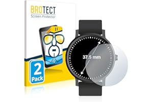 BROTECT Protector Pantalla para Relojes (Circular, ø: 37.5 mm) Protector Transparente (2 Unidades) Anti-Huellas