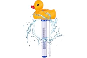 Atsmoce® Thermometre Piscine, Thermomètre Flottant Piscine avec Ficelle, Résistent aux chocs et à l’eau, Pour piscine, spa, basin, aquarium, étang (A)