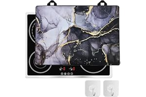 Killogood Cubierta para fogones de 52 x 72,5 cm, protección contra salpicaduras, ignífuga, cubierta para placa de inducción, vitrocerámica, color mármol