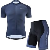 Hengxin Body Tuta Ciclismo Completo Bici Uomo Estivo con Maglia e  Pantaloncini Corti Imbottiti : Abbigliamento