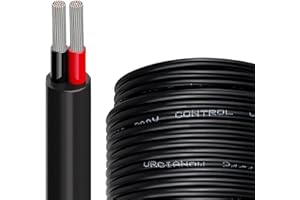 URCIANOW 20AWG 30,5 Mètres Fil Electrique 0,5 mm² 2 Conducteurs Câble Electrique de Calibre 20 UL2464 Fil Electrique 20 AWGCordon PVC Toronné Fil de Cuivre Etamé (20/2 AWG 30,5M)