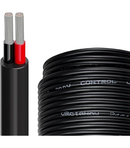 EMOS S8291 koperen kabel 2 x 1,5 mm2, 100 meter tweedraads kabel van puur koper voor laagspanning, wit met polariteitsmarkering