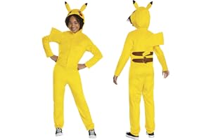 DISGUISE 94703J-EU-V2 Pikachu klassisk jumpsuit maskeraddräkt, unisex barn, multi, 14-16 år