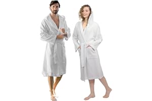 nice homeit Accappatoio Donna e Uomo in Spugna 100% Cotone - Accappatoio Super Assorbente con Cappuccio - Morbido, Leggero, Anti-Pilling, Made in Italia