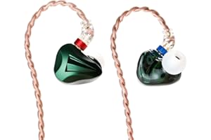 HiFiGo CVJ Freedom 5 Hybrid Drivers in-Ear Monitors, 1 Nanophase Ceramic DD + 4 Customized BA in-Ear Earphones IEMs with 4 Switchable Tuning Modes and 3 Types Plug (Green)