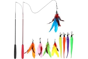 MeoHui AIN Cat Toys Kitten Toys Assortments, 27PCS Variety Toy Set Including Cat Feather Teaser Wand, Feather Toys