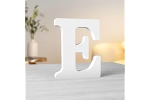 Aruatu 6 Inch White Wood Letter Slices for Wall Decor and Home Decorative Sign Board