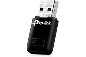 TP-Link Clé WiFi Puissante N300 Mbps, mini adaptateur USB wifi, dongle wifi, Bouton WPS, compatible avec Windows 11/10/8.1/8/7/XP, Mac OS X 10.9-10.13, Linux , Noir, TL-WN823N