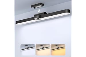 REALKY Lampa podszafkowa LED, oświetlenie szafki z czujnikiem ruchu, możliwość ściemniania, oświetlenie szafki pod umywalkę, 2000 mAh, ładowanie przez USB, 40 cm, lampa magnetyczna do szafy na ubrania,