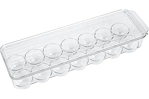 YIPHOMN Recipiente para Huevos de Nevera, Huevera, Caja de Huevos, Caja de Almacenamiento de Huevos con Tapa & Asa, Caja para huevos de plástico Transparente para almacenar hasta 14 huevos