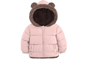 Kids4ever Manteau d'hiver en polaire pour bébé et tout-petit, veste à capuche avec oreilles d'ours mignonnes et poches, pour garçons et filles de 6 mois à 5 ans