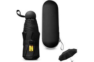 Sykrawki Reise-Regenschirm, 8 Rippen Taschenschirm mit Kapsel Fall,Kleiner UV-Regenschirm, Tragbarer Taschenschirm Für Männer Und Frauen