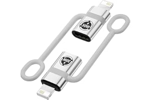 LIAOAN USB C auf Lightning Adapter Supports 30W PD, 2-Piece Lightning to USB-C Adapter, Compatible with The Lightning Interface Series of Devices, Designed for Fast Charging and Fast Data Transfer- Silvery