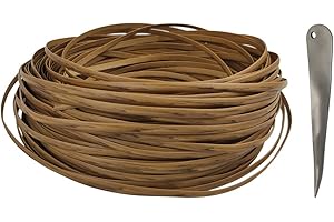 Feyart Kit de réparation pour meubles de jardin en rotin, table, chaise, canapé, bois clair, 46,9 m x 6,5 mm