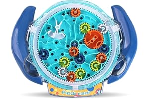 WISHSTAR Labyrinth Spiel Kinder, 3D Puzzle Labyrinth mit Stahlkugeln, Spielzeug ab 4-8 Jahre, Jungen, Junge Geschenkideen, Geschenk Junge ab 4 Jahre, geschicklichkeitsspiele, Herausforderungen Spiele（Blau）