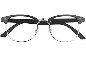 GQUEEN Fake Glasses Fashion Eyeglasses Vintage Retro Half Frame Clear Lens Glasses Women Men