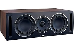 ELAC Uni-Fi Reference 3-Way 5-1/4" Center Speaker, Oak or Walnut Center Speaker for Home Theater, Black Baffle with Walnut Sides