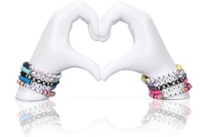 DOVDOV White Hand Gesture Statue and Sculpture, Heart Shaped Heart Hand Sculpture Decoration, Modern Love Decoration Statue for Coffee Table, Living Room, Bedroom, Bookshelf, Office, Room Decoration Figure