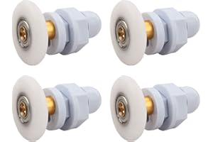 Qikuver Rotelle per la Porta Della Doccia, 4 Pezzi Bastone di Rame Rotelline per Rulli Box Doccia Ricambi, Rullo per Porta in Vetro per Doccia, per Porte Scorrevoli Doccia Cuscinetti Rullo (29MM)