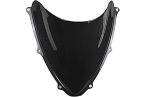 QIILU Parabrisas de Motocicleta, Deflector de Viento de PC Apto para GSXR 600/750 K6 2006-2007(Black)