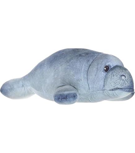 Peluche Lamantin Bleu Réaliste 40 Cm – Animal Marin Doux, Cadeau Pour Enfants Et Collectionneurs