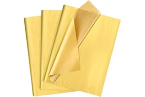 HJYODY 60 fogli di carta velina dorata, carta da regalo metallizzata 50x35 cm per matrimonio, compleanno, festa di anniversario, decorazione di San Valentino