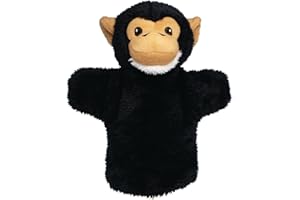 EcoBuddiez Ręczna lalka - szympans Deluxe Base. Szympans pluszowe pacynki dla dzieci. Eco-Friendly zabawka dla zwierząt lalka do udawania zabawy i prezentów dla dzieci.