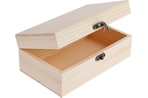 ELEKTHEIM Holzkiste mit Deckel 25*15*8cm, Holztruhe Erinnerungsbox Baby Holzbox Allzweckkiste Aufbewahrungsbox Schmuckkästchen mit Scharnierdeckel Erinnerungskiste Bastel Geschenkbox Spielzeug Werkzeuge
