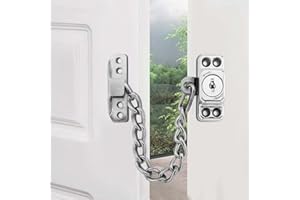 CANDEON Chaîne De Porte Verrouillable, Serrure à Chaîne De Porte Avec Clé, Chaîne De Sécurité Limiteur De Porte Serrure à Chaîne De Fenêtre Chaîne De Verrouillage De Porte Utilisée Pour Portes Intérieures