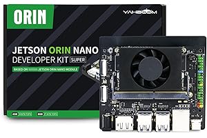 Yahboom Jetson Orin Nano SUPER 8GB RAM Development Kit 67 Tops,256G SSD Ubuntu 22.04 System Artificial Intelligence Robot Kit Provide ROS2 Data (Orin Nano 8GB Basic Kit)