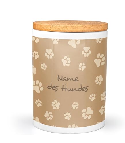 Keramik-Leckerlidose Für Hunde Personalisierbar – Mit Namen Und Hunderassen-Motiv, 650ml