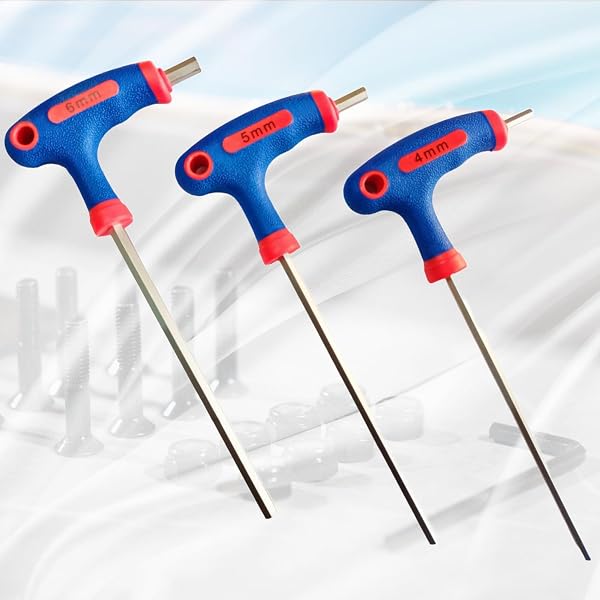CoCud T-Handle Ball End Hex Key, 1.5mm Hex, CR-V Steel Metric T-Key Wrench Blue