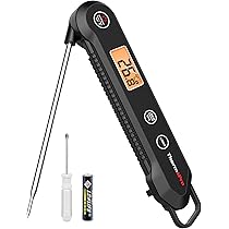ThermoPro TP511 vleesthermometer met potclip, suikerthermometer, grillthermometer met groot display, braadthermometer met sonde van 20 cm, keukenthermometer voor vloeistoffen, thee, melk, babyvoeding