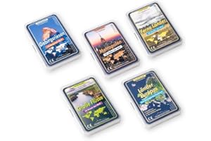 Wendels Kartenspiele - Set of 5 different Trump and Quartet Card Games about: Mountains, Rivers, Cities, Countries of the World, and Countries of Europe | Small Gifts for Children and Families