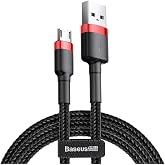 Baseus Cafule Serisi, 2.4 A USB-A & Micro-USB Şarj & Data Aktarım Kablosu, 1 Metre, Kırmızı