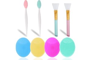 8er Set Beauty Tool Pinsel Set, SourceTon 4 Silikon Gesicht Scrubbers Peeling Pinsel Gesichtsreinigungsbürsten, 2 Silikon Peeling Lip Scrub Pinsel und 2 Silikon Pinsel