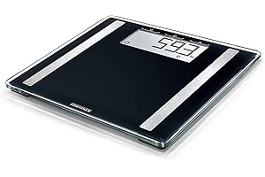 Soehnle Balance pèse personne Shape Sense Control 100, Balance numérique jusqu'à 180 kg, Balance d'analyse corporelle, Balance médicale, calcule le pourcentage d'eau et de graisse, large écran LCD