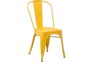 SKLUM Chaise Empilable LIX Jaune Freesia Salle à Manger Cuisine Style Industriel Finition Gloss