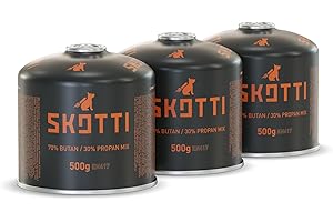 ‎SKOTTI SKOTTI Gaskartusche, EN 417 Gaskartusche mit Protan-Butan Gemisch, Ideal für Gasgrills und Campingkocher mit EN 417 Schraubventil, Gaskartuschen Grill, Camping Grill Gaskartusche
